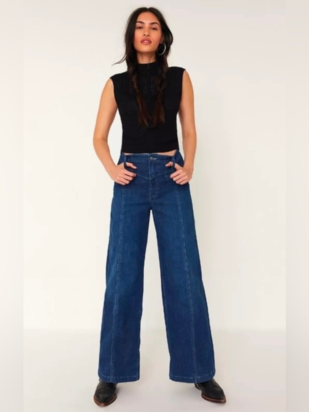 NWT We The Free Libre Wide Leg Jeans in Lock and Key Colorway Size 24
